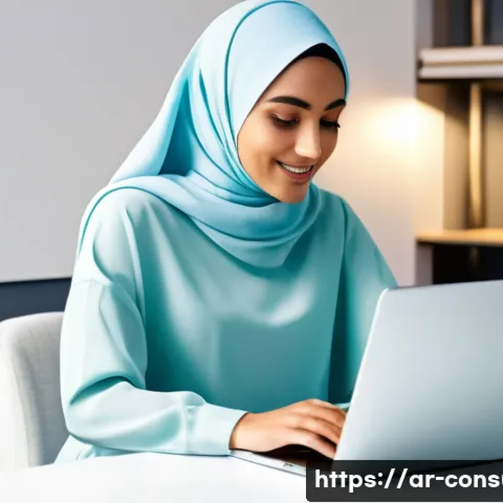 소비자 보호를 위한 법률 서비스 제공 사례 - A young adult of Arab descent (wearing a modest, contemporary outfit, such as a stylish tunic and tr...