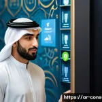 소비자중심 경영 사례와 디지털 혁신 전략 연구와 분석 - A modern Middle Eastern digital banking app interface displayed on a sleek smartphone held by a youn...