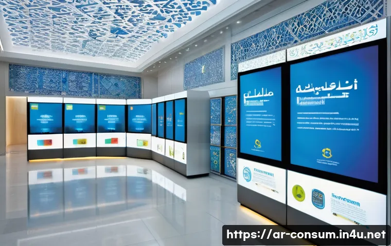 소비자 보호 관련 정책 사례 연구 - A modern Middle Eastern consumer rights office interior, featuring Arabic signage and digital compla...