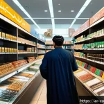 소비자 보호와 관련된 법적 대응 사례 연구와 분석 - A vibrant modern Middle Eastern marketplace scene, showcasing a diverse group of Arab consumers care...